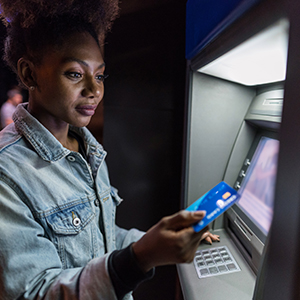 Lady at ATM - Product image for Student loan